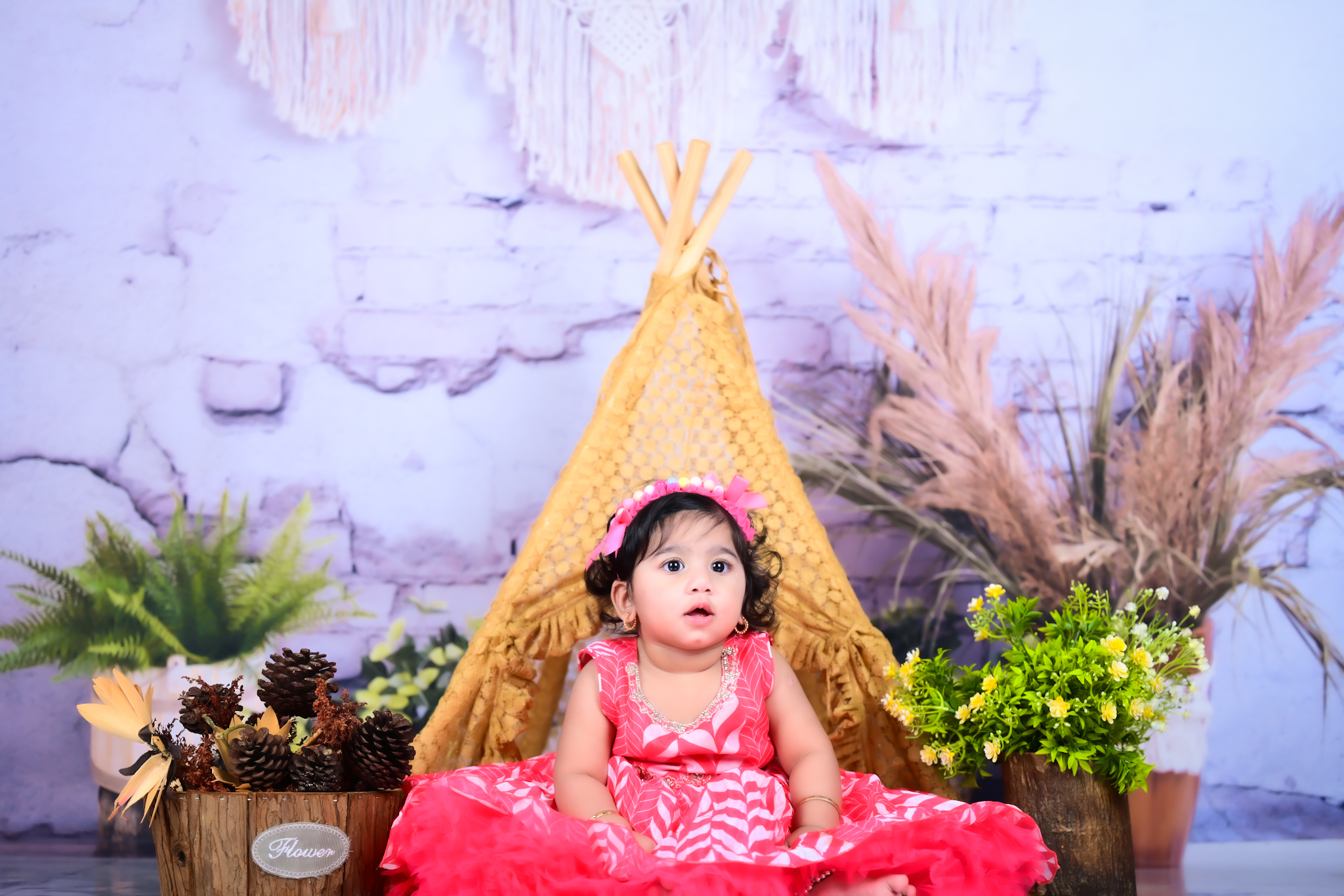 Rainbow cake smash photography theme in Bangalore